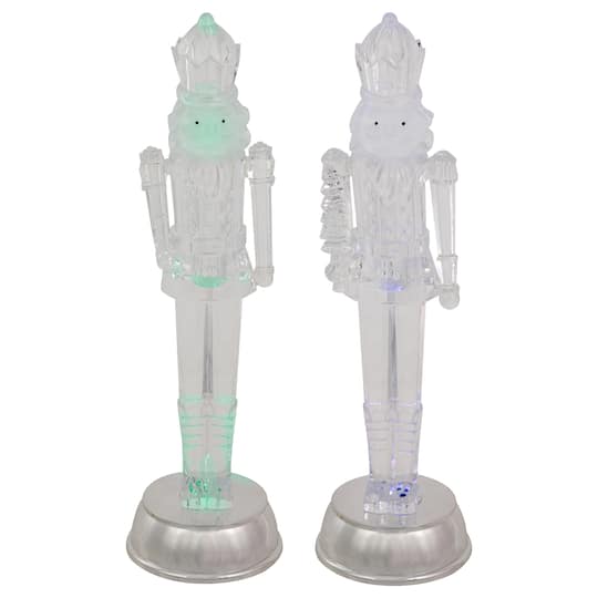 LED Lighted and Musical Nutcracker Christmas Figurines - 12.5" - Set of 2 By Northlight in Clear | Michaels®